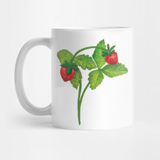 Woodland Wild Strawberry Illustration Mug